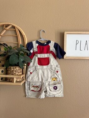 Vintage Winnie the Pooh & Tigger Shortalls Overalls Set